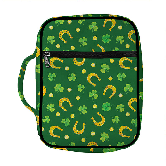 Irish Saint Patrick's Day Pattern Print Front Pocket Bible Bag