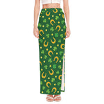 Irish Saint Patrick's Day Pattern Print High Slit Maxi Skirt