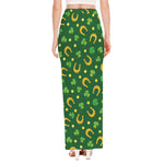 Irish Saint Patrick's Day Pattern Print High Slit Maxi Skirt