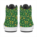 Irish Saint Patrick's Day Pattern Print High Top Leather Sneakers