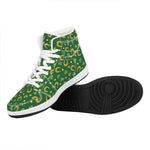 Irish Saint Patrick's Day Pattern Print High Top Leather Sneakers