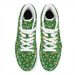 Irish Saint Patrick's Day Pattern Print High Top Leather Sneakers