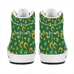 Irish Saint Patrick's Day Pattern Print High Top Leather Sneakers