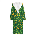 Irish Saint Patrick's Day Pattern Print Hooded Bathrobe
