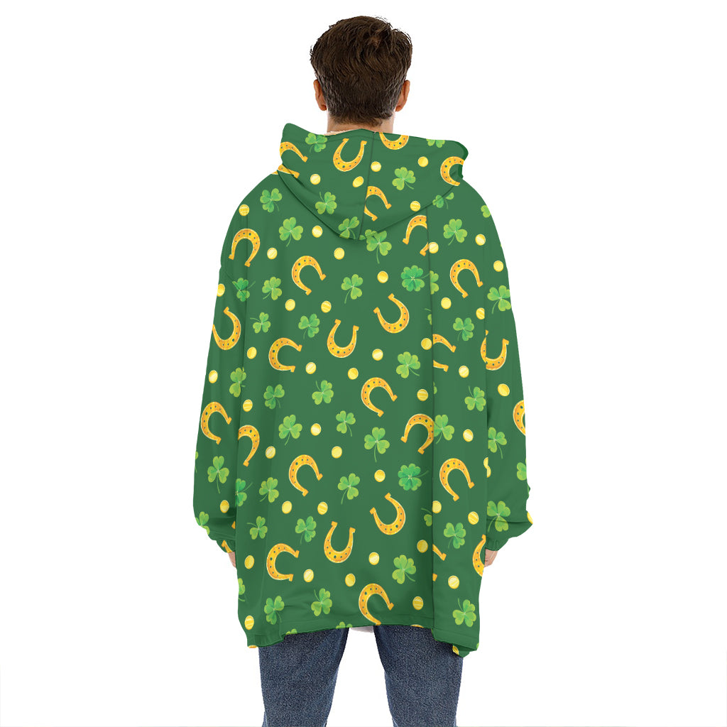 Irish Saint Patrick's Day Pattern Print Hoodie Blanket