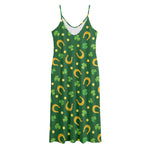 Irish Saint Patrick's Day Pattern Print Jersey Midi Cami Dress