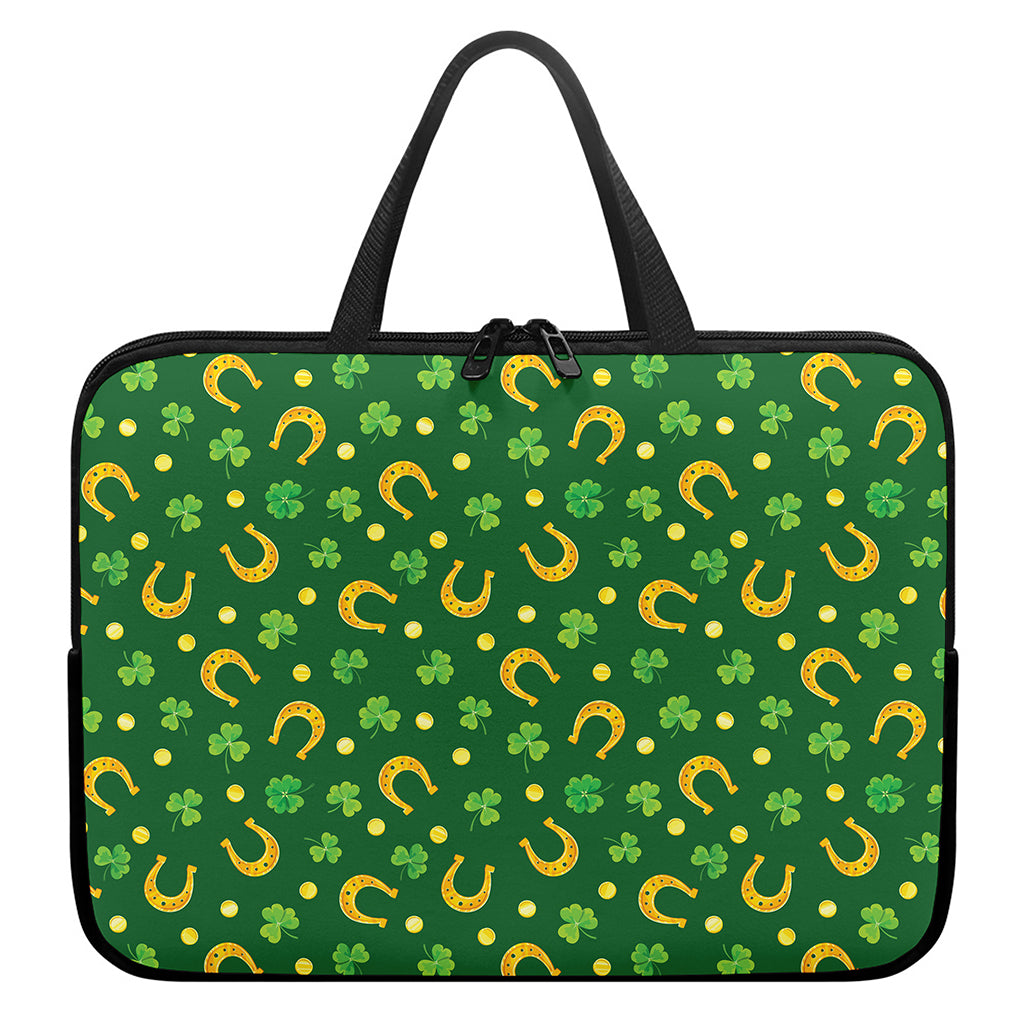 Irish Saint Patrick's Day Pattern Print Laptop Sleeve With Handle