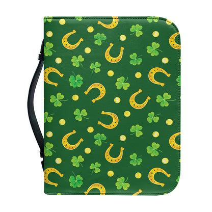 Irish Saint Patrick's Day Pattern Print Leather Bible Cover