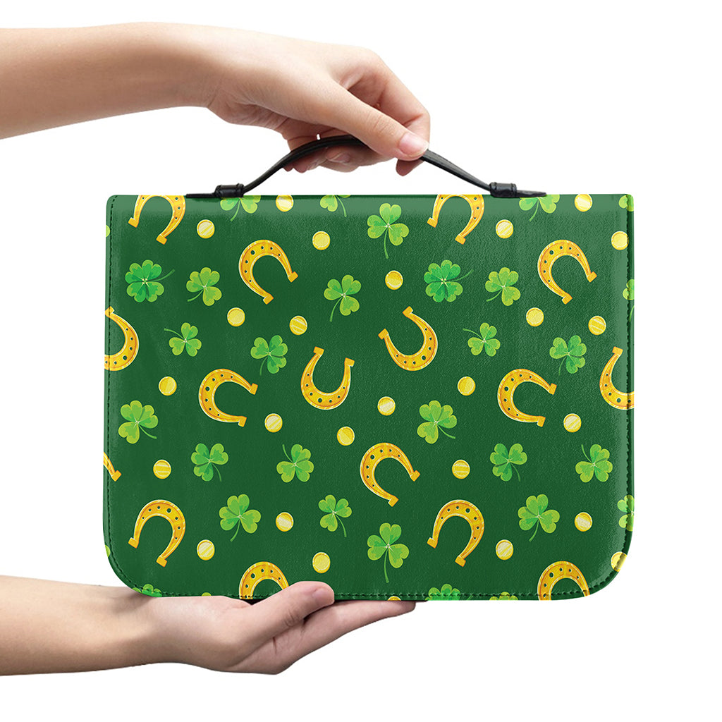 Irish Saint Patrick's Day Pattern Print Leather Bible Cover