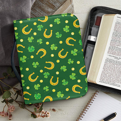Irish Saint Patrick's Day Pattern Print Leather Bible Cover