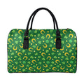 Irish Saint Patrick's Day Pattern Print Leather Duffel Bag