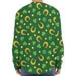 Irish Saint Patrick's Day Pattern Print Long Sleeve Baseball Jersey