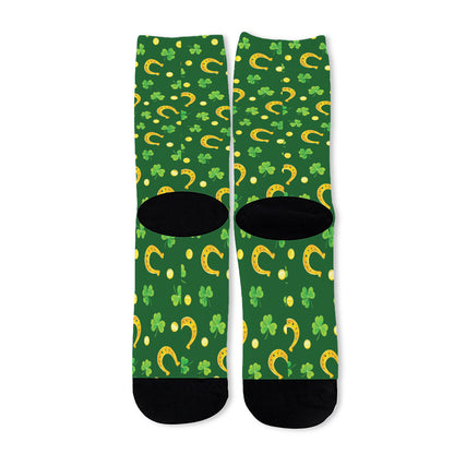Irish Saint Patrick's Day Pattern Print Long Socks