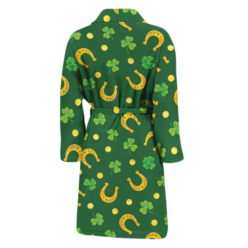 Irish Saint Patrick's Day Pattern Print Men's Bathrobe