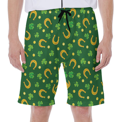 Irish Saint Patrick's Day Pattern Print Men's Beach Shorts