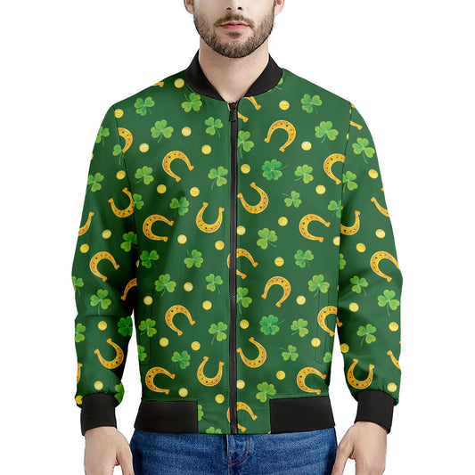 Irish Saint Patrick's Day Pattern Print Men's Bomber Jacket