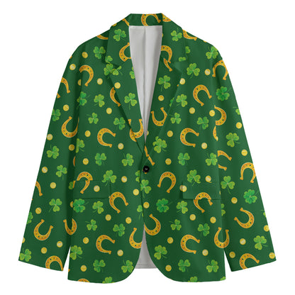 Irish Saint Patrick's Day Pattern Print Men's Cotton Blazer