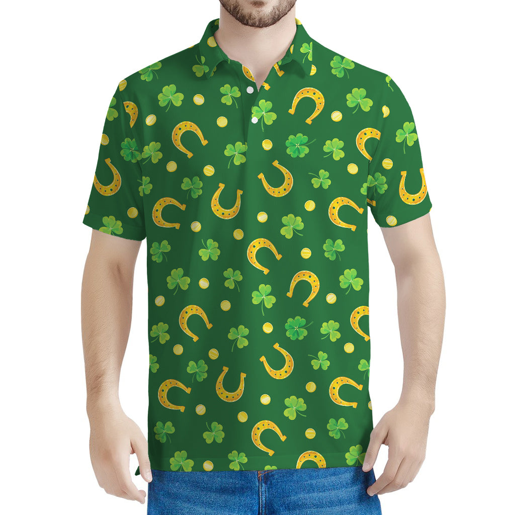 Irish Saint Patrick's Day Pattern Print Men's Polo Shirt