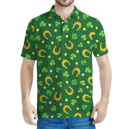 Irish Saint Patrick's Day Pattern Print Men's Polo Shirt