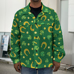 Irish Saint Patrick's Day Pattern Print Men's Shirt Jacket