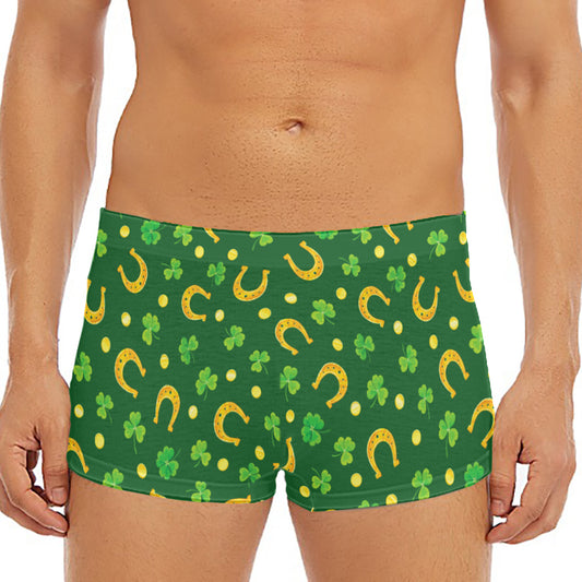 Irish Saint Patrick's Day Pattern Print Men's Short Boxer Briefs
