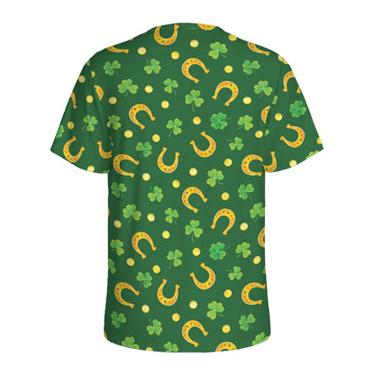 Irish Saint Patrick's Day Pattern Print Men's Sports T-Shirt