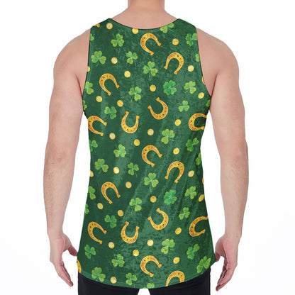 Irish Saint Patrick's Day Pattern Print Men's Velvet Tank Top
