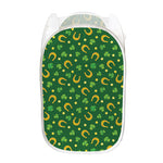 Irish Saint Patrick's Day Pattern Print Mesh Laundry Hamper