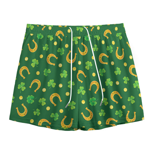 Irish Saint Patrick's Day Pattern Print Mesh Shorts