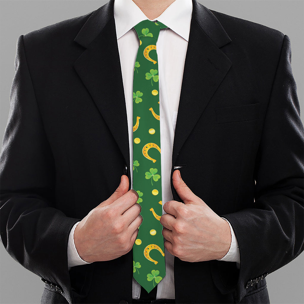 Irish Saint Patrick's Day Pattern Print Necktie