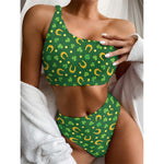 Irish Saint Patrick's Day Pattern Print One Shoulder Bikini Top