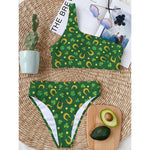 Irish Saint Patrick's Day Pattern Print One Shoulder Bikini Top
