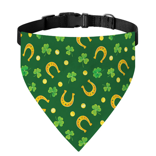 Irish Saint Patrick's Day Pattern Print Over The Collar Dog Bandana