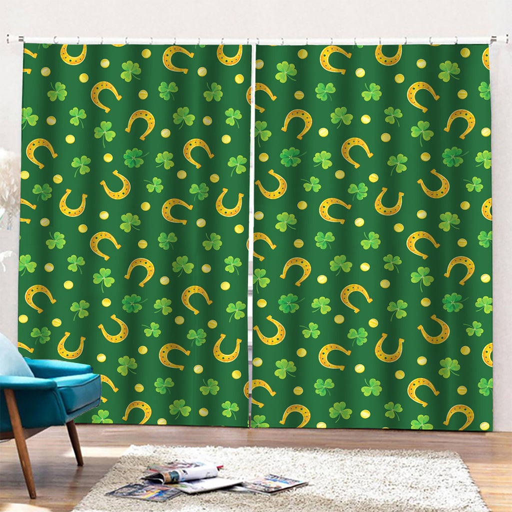 Irish Saint Patrick's Day Pattern Print Pencil Pleat Curtains