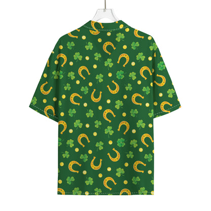 Irish Saint Patrick's Day Pattern Print Rayon Hawaiian Shirt