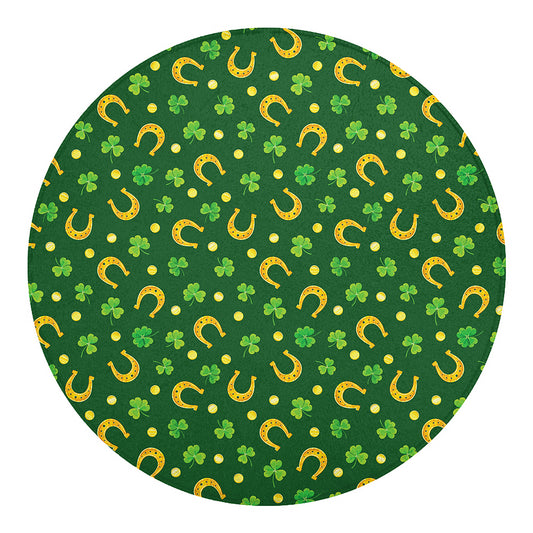 Irish Saint Patrick's Day Pattern Print Round Blanket