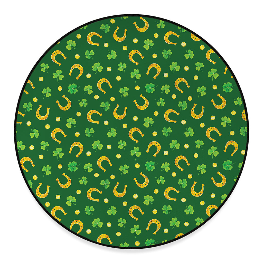 Irish Saint Patrick's Day Pattern Print Round Floor Mat