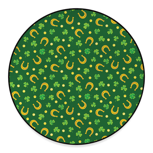 Irish Saint Patrick's Day Pattern Print Round Floor Mat