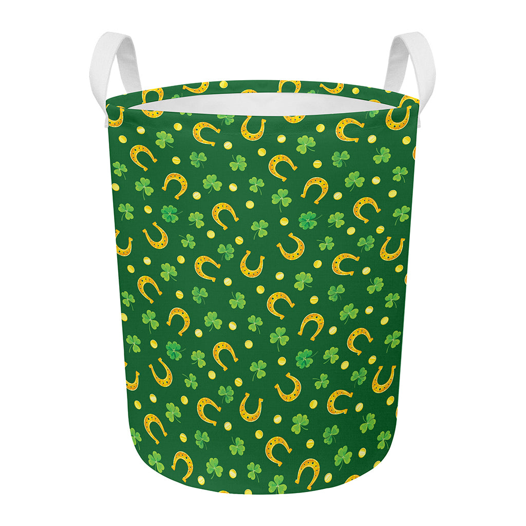 Irish Saint Patrick's Day Pattern Print Round Laundry Basket