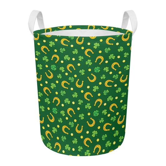 Irish Saint Patrick's Day Pattern Print Round Laundry Basket