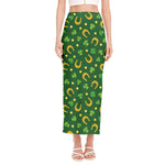 Irish Saint Patrick's Day Pattern Print Side Slit Maxi Skirt