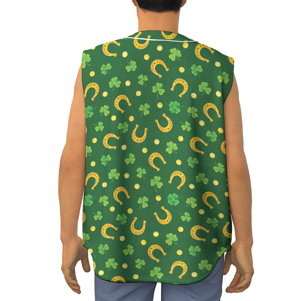 Irish Saint Patrick's Day Pattern Print Sleeveless Baseball Jersey