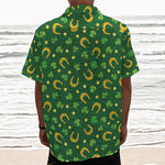 Irish Saint Patrick's Day Pattern Print Textured Short Sleeve Shirt