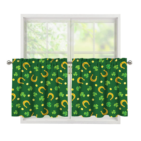 Irish Saint Patrick's Day Pattern Print Tier Curtains