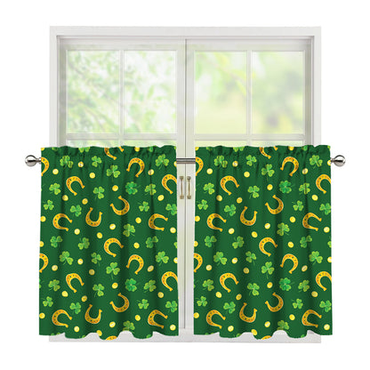 Irish Saint Patrick's Day Pattern Print Tier Curtains