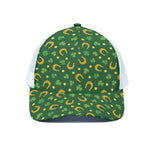 Irish Saint Patrick's Day Pattern Print White Mesh Trucker Cap