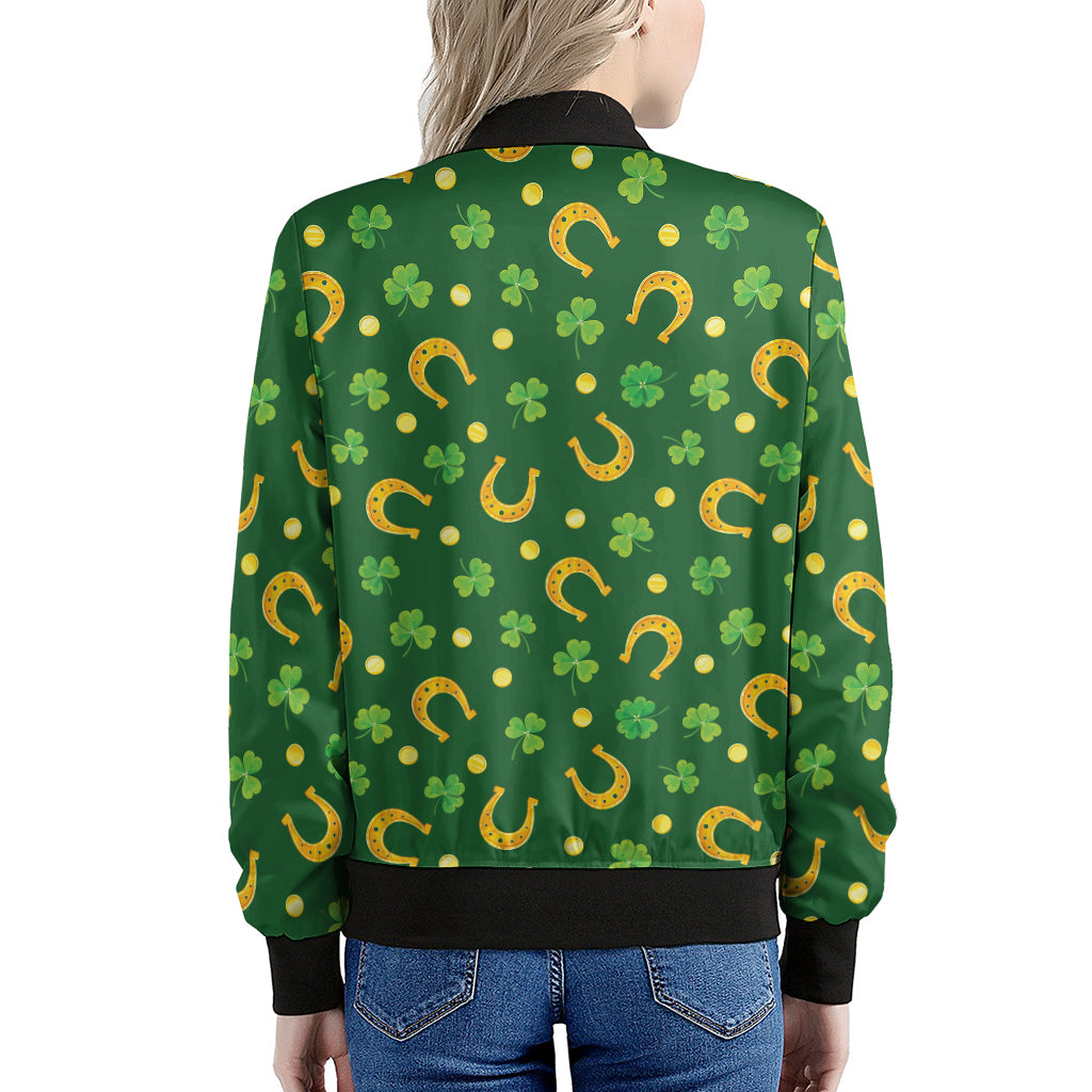 Irish Saint Patrick's Day Pattern Print Women's Bomber Jacket