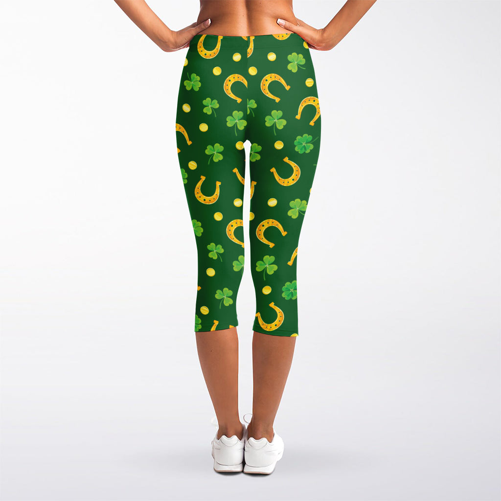 Irish Saint Patrick's Day Pattern Print Women's Capri Leggings