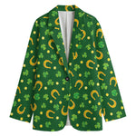 Irish Saint Patrick's Day Pattern Print Women's Cotton Blazer