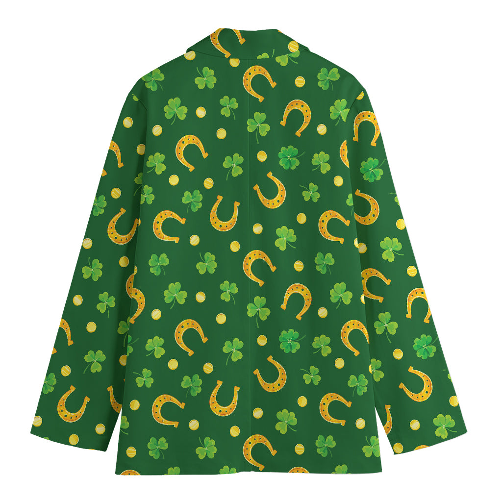 Irish Saint Patrick's Day Pattern Print Women's Cotton Blazer
